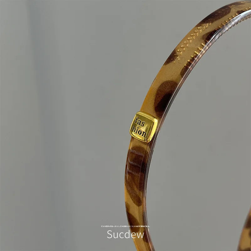 Korean Leopard Print Headband – Non-Slip Hair Hoop for Women Fashion Headband QXL