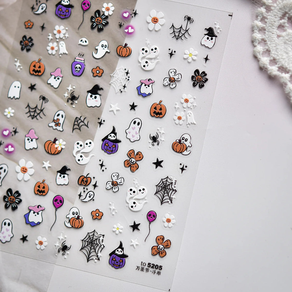 Halloween 5D Nail Art Stickers – Ghosts, Pumpkins & Spiders Nail Art Stickers QXL TO5205