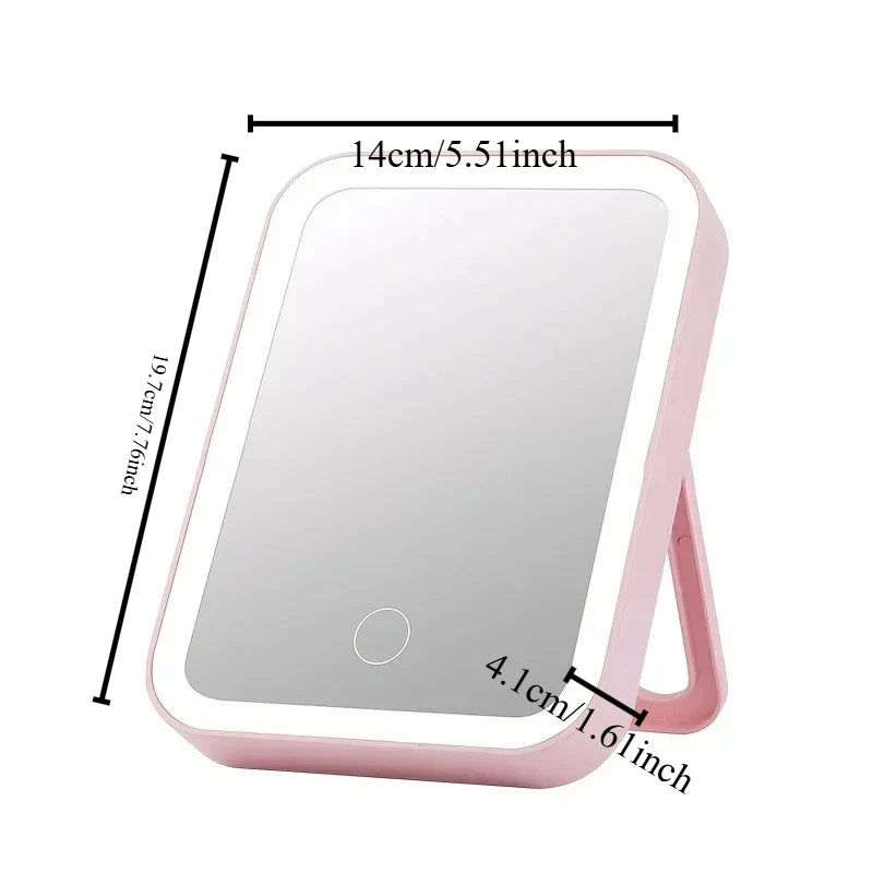 LED Makeup Mirror Touch Dimming & USB Charging | Vanity Lighted Vanity Mirror QXL