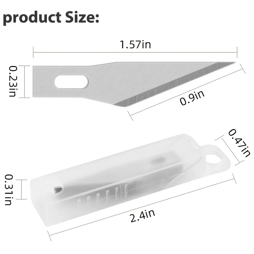 Premium Craft Knife Set | 10 Extra Steel Blades & 15cm Ruler Craft Knife Set QXL