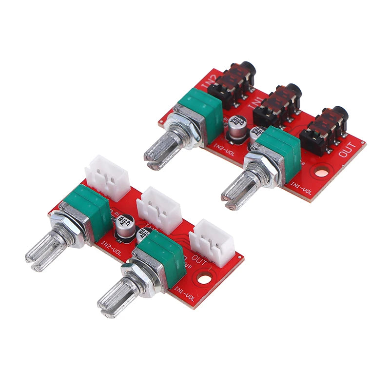 Passive Stereo Audio Mixer | 2-In 1-Out 3.5mm No Power Passive Audio Mixer QXL