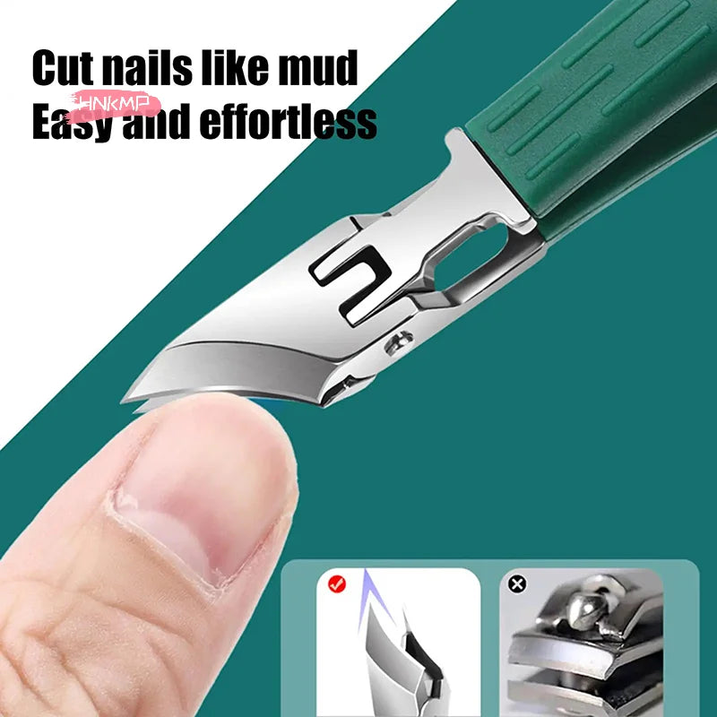 Curved Stainless Steel Nail Clipper – Anti-Splash & Cuticle Remover Nail Clipper QXL