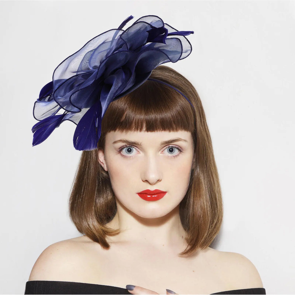 Floral Fascinator Hat | Mesh Plume Headdress for Tea Party Fascinator Hat QXL