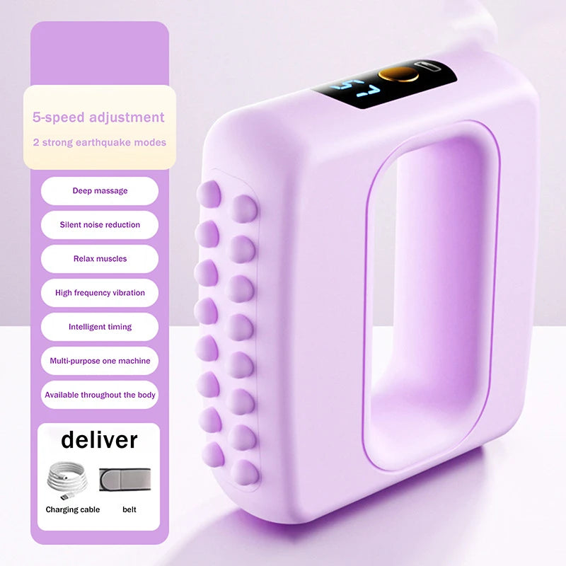 Electric Fascia Ring Massager with Belt | 5-Speed Vibration Vibration Massager QXL No plug Purple