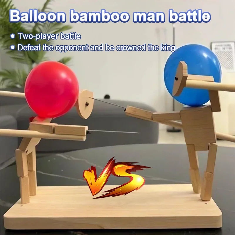 Bamboo Man Balloon Battle Game | 2-Player Fencing Puppet Set Balloon Battle Game QXL