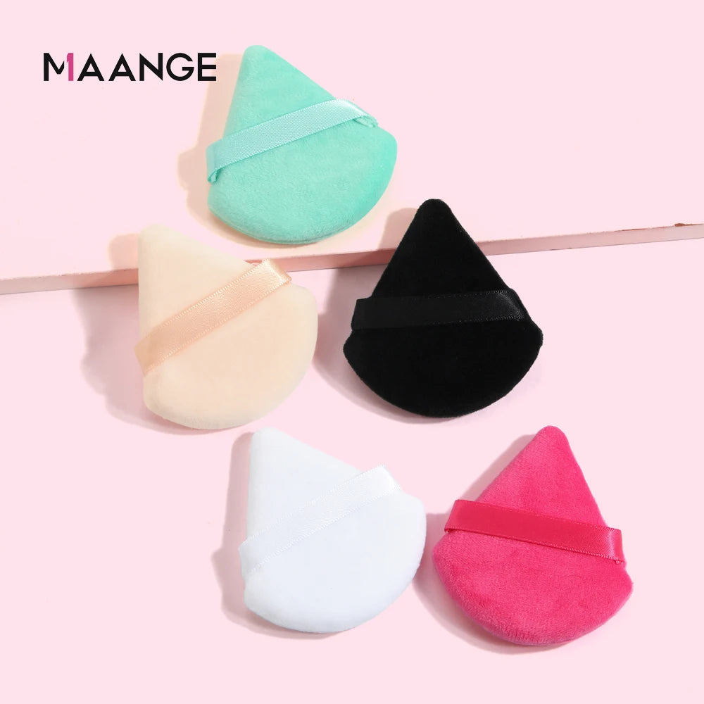 MAANGE Triangle Powder Puff Set 3/5/6 Pcs | Soft Velour Makeup Makeup Powder Puff QXL