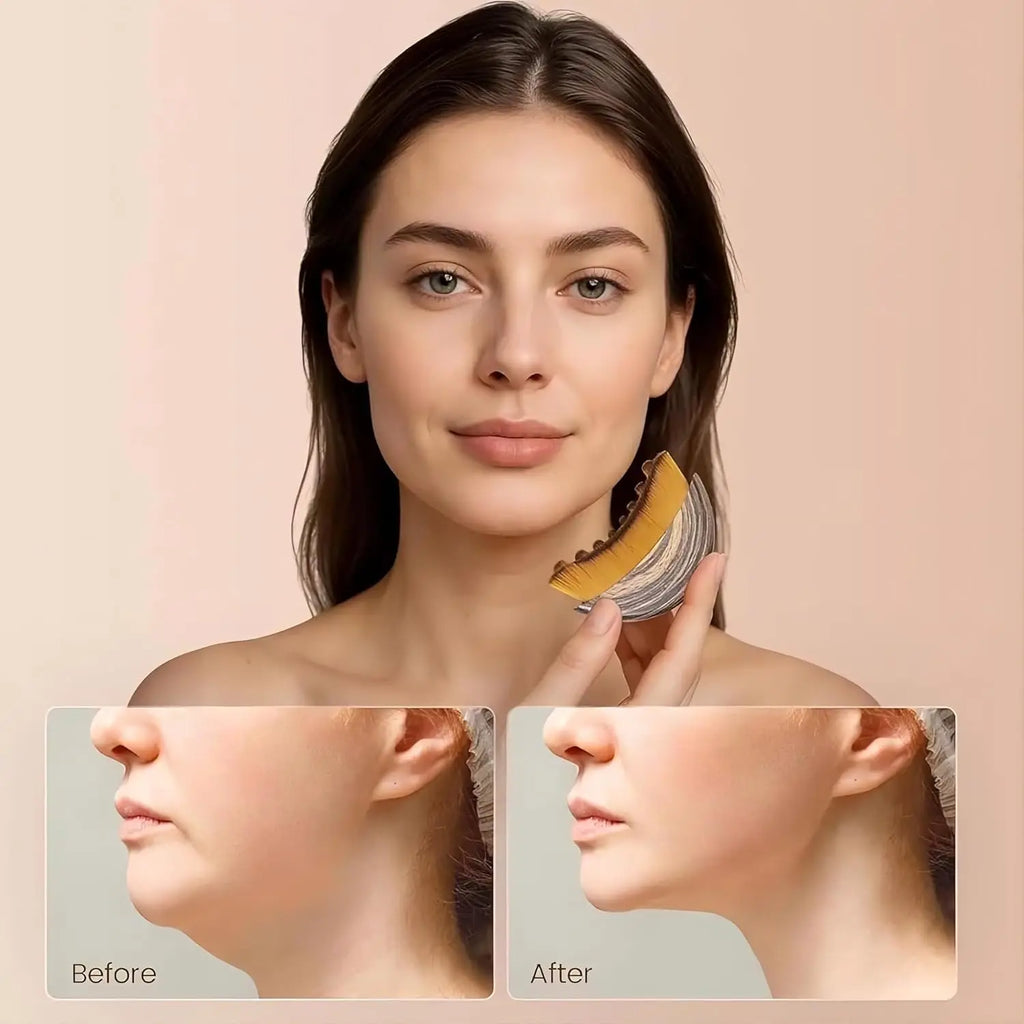 2-Pc Facial Sculpting Brush Set | Jawline & Contour Massage Facial Massage Brush QXL