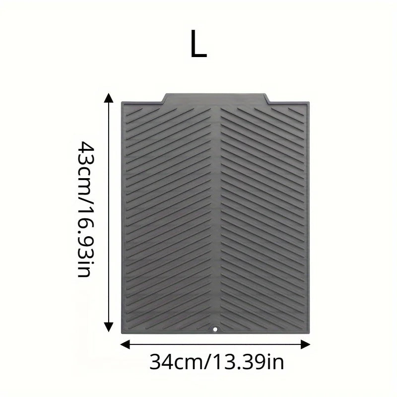 Large Silicone Dish Drying Mat | Folding Drainer & Heat Pad Dish Drying Mat QXL L