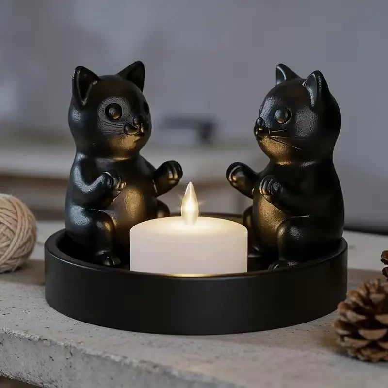 Cat-Shaped Candle Holder | Kitty Home & Desk Decor Candle Holder QXL