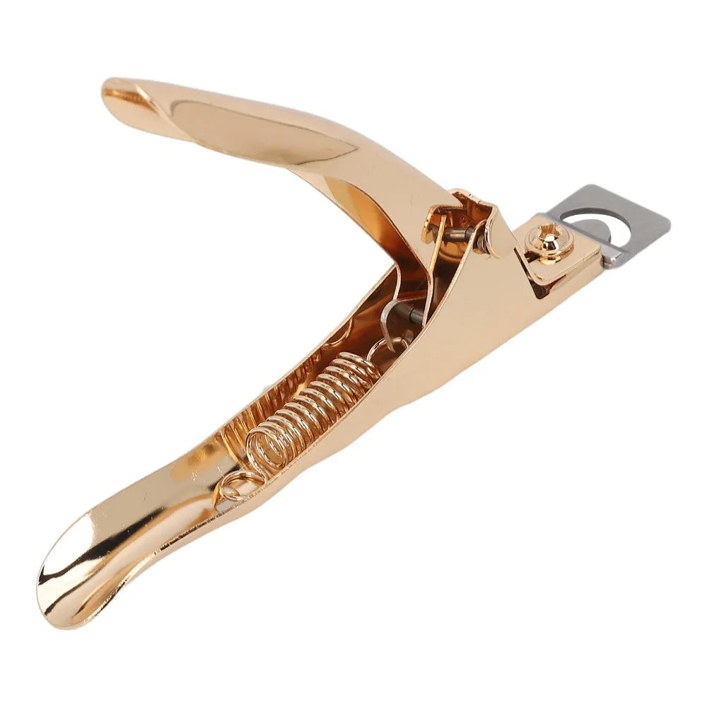 Gold Stainless Steel Nail Tip Cutter | U-Shape Fake Nail Trimmer Nail Tip Cutter QXL
