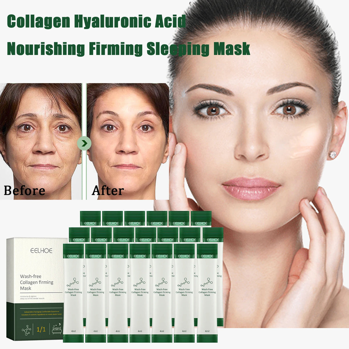 Eelhoe Collagen Firming Sleeping Mask | Hyaluronic Acid Sleeping Face Mask QXL