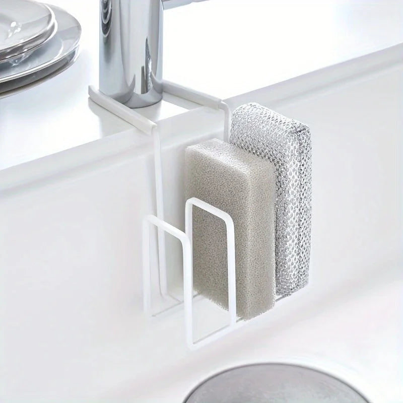 2-Pack Wall-Mount Kitchen Sponge Rack | Rustproof Faucet Organizer Kitchen Sink Organizer QXL