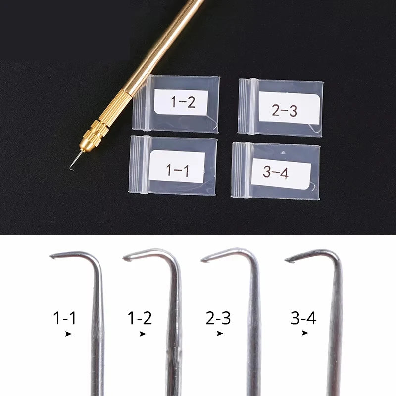 Ventilating Needles for Lace Wig Making | Brass Handle Set Wig Making Tool QXL