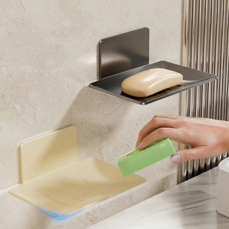 Wall-Mounted Carbon Steel Soap Dish Holder with Drainage Soap Dish Holder QXL