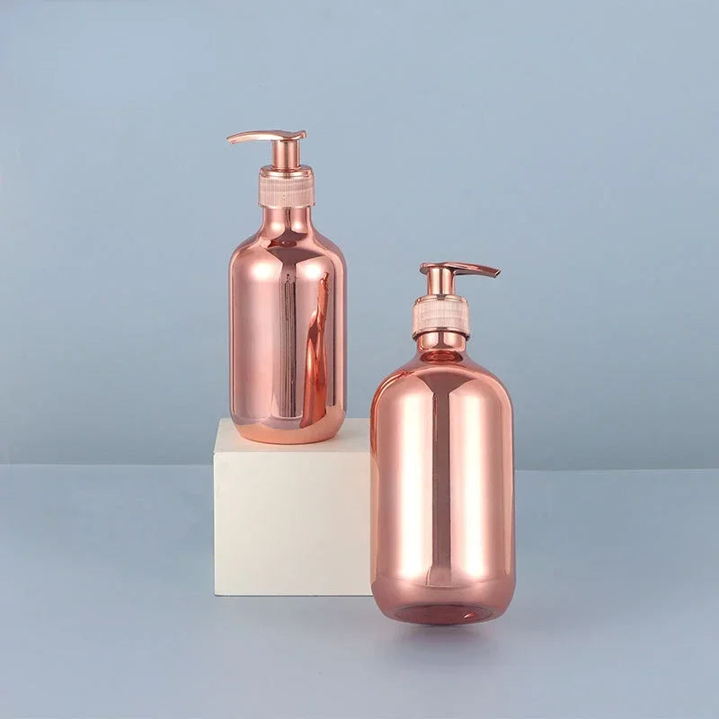 500ml Electroplating Pump Bottle | Gold Silver Rose Gold Refillable Pump Bottle QXL