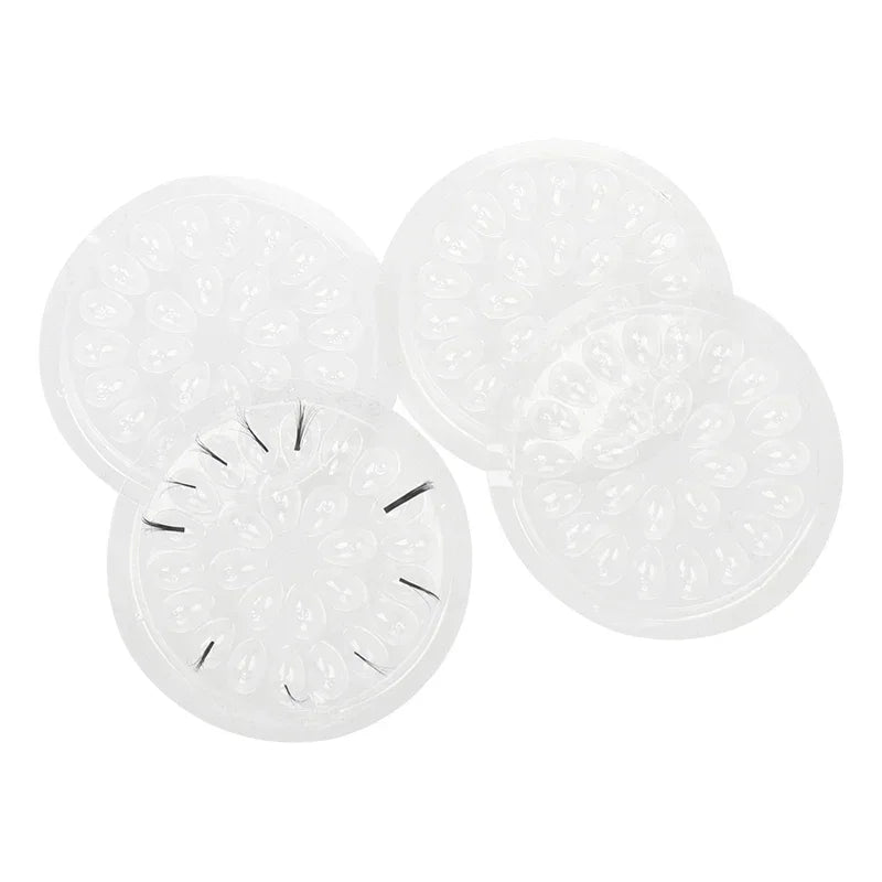 100-Pack Disposable Eyelash Glue Holder Pallets | Flower Shape Lash Extension Supplies QXL