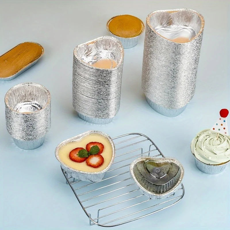 Large Aluminum Foil Baking Cups | Non-Stick Disposable Cupcake Disposable Baking Cups QXL