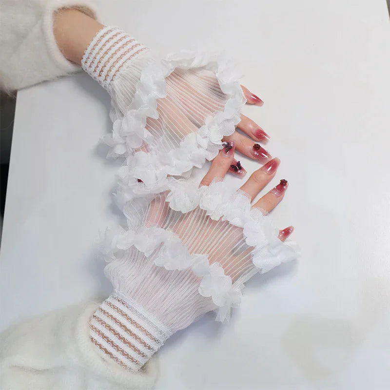 Mesh Tulle Fake Sleeves for Nail Art Photography | 1 Pair Decorative Fake Sleeves QXL