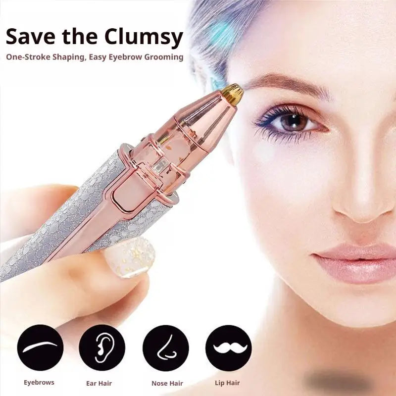 2-in-1 USB Rechargeable Electric Eyebrow Trimmer & Razor Electric Eyebrow Trimmer QXL
