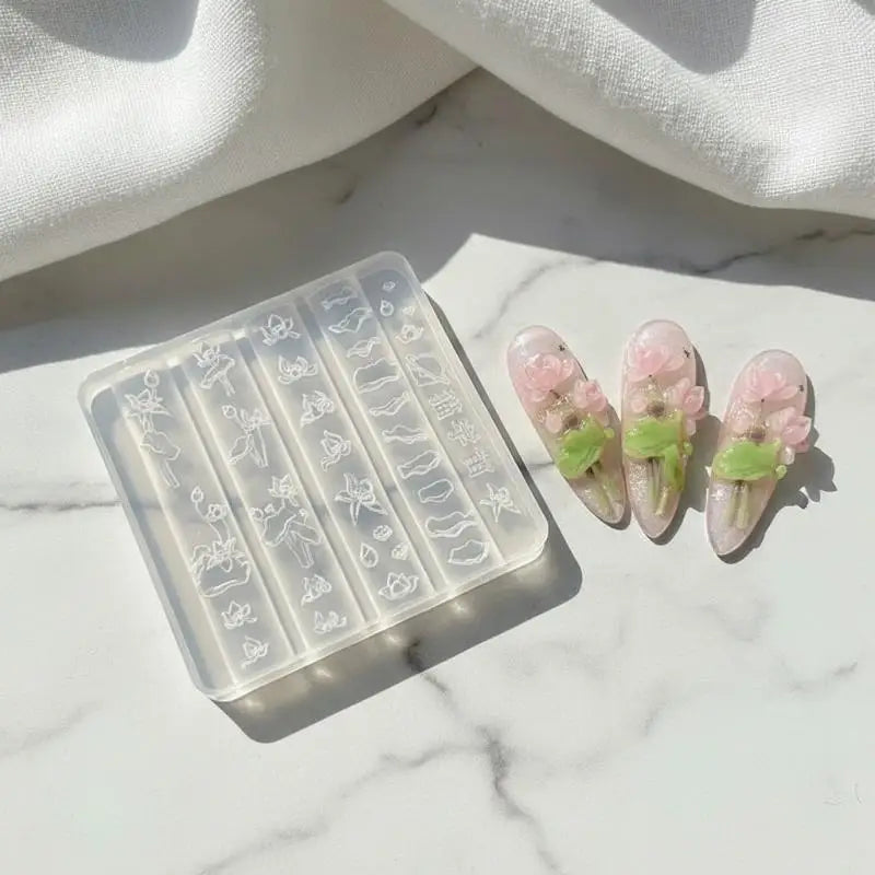 3D Lotus Flower Nail Art Silicone Mold | DIY UV Gel Charms Nail Art Mold QXL