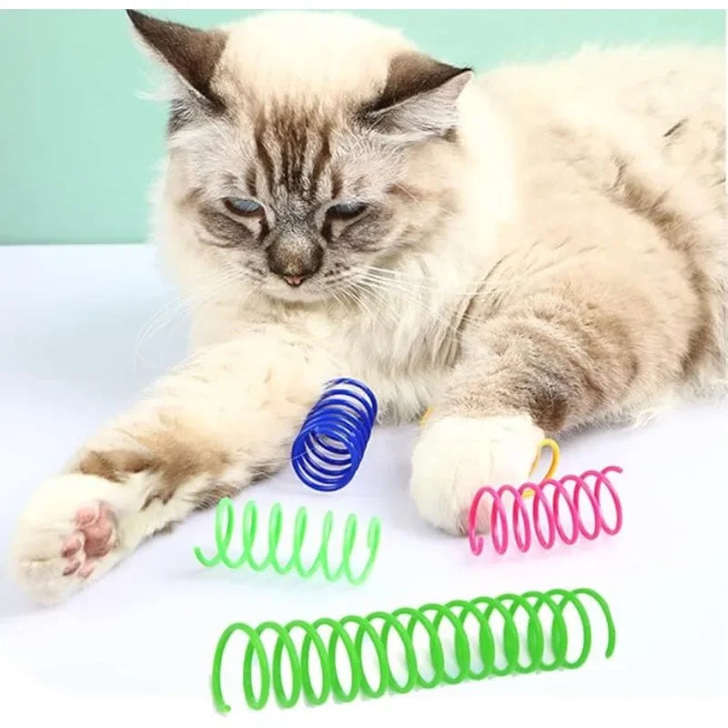 Colorful Interactive Cat Spring Toys | BPA-Free Kitten Play Cat Spring Toy QXL