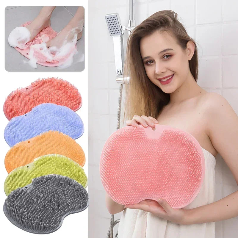 2-in-1 Bath Brush – Back Scrubber & Foot File | Rubber Bath Brush & Foot File QXL