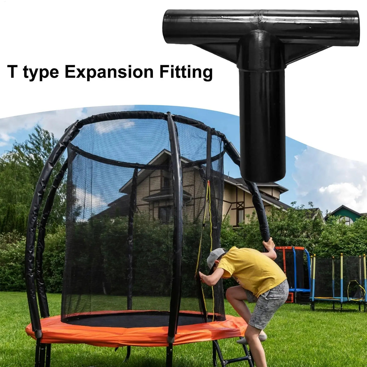 Trampoline Enclosure T-Joint Pole Connector | PP Tube Part Trampoline Parts QXL