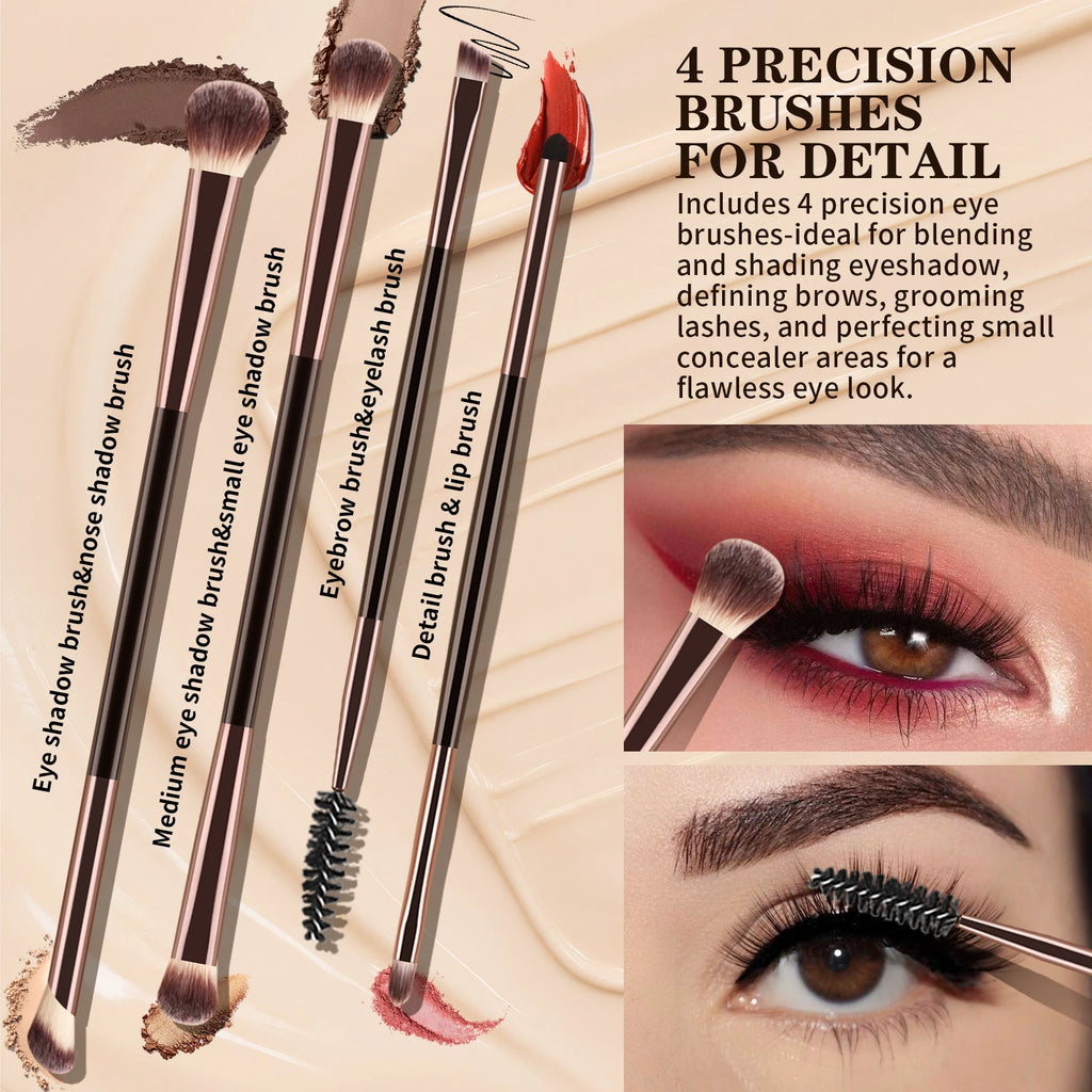 6-Pc Double-Ended Makeup Brush Set | Full Face Cosmetic Tools Makeup Brush Set QXL