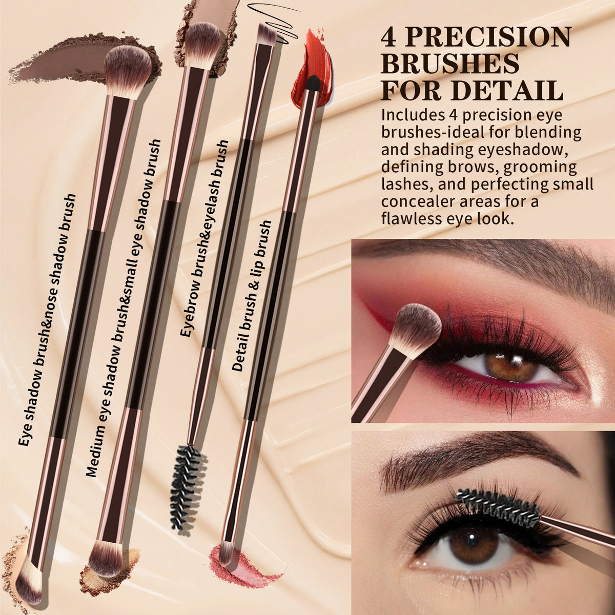 6-Pc Double-Ended Makeup Brush Set | Full Face Cosmetic Tools Makeup Brush Set QXL