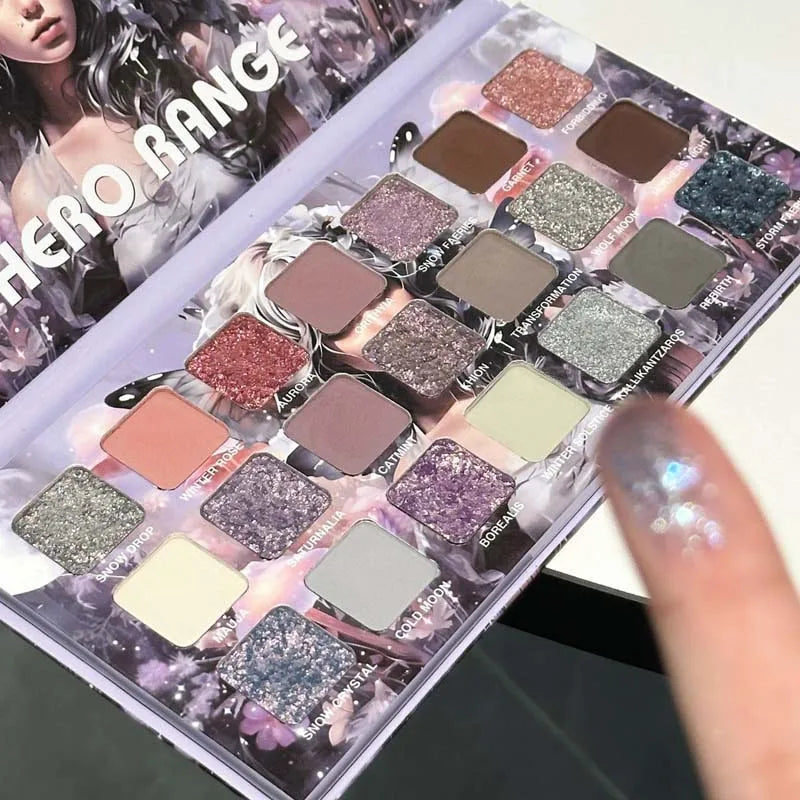 21-Color Chameleon Eyeshadow Palette | Matte Shimmer Glitter Eyeshadow Palette QXL