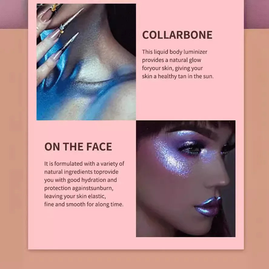 Glitter Body Highlight Spray – 5 Colors Face & Hair Illuminator Body Highlight Spray QXL
