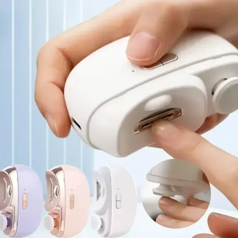Electric Nail Clipper & Trimmer with LED Light | Baby & Adult Electric Nail Trimmer QXL