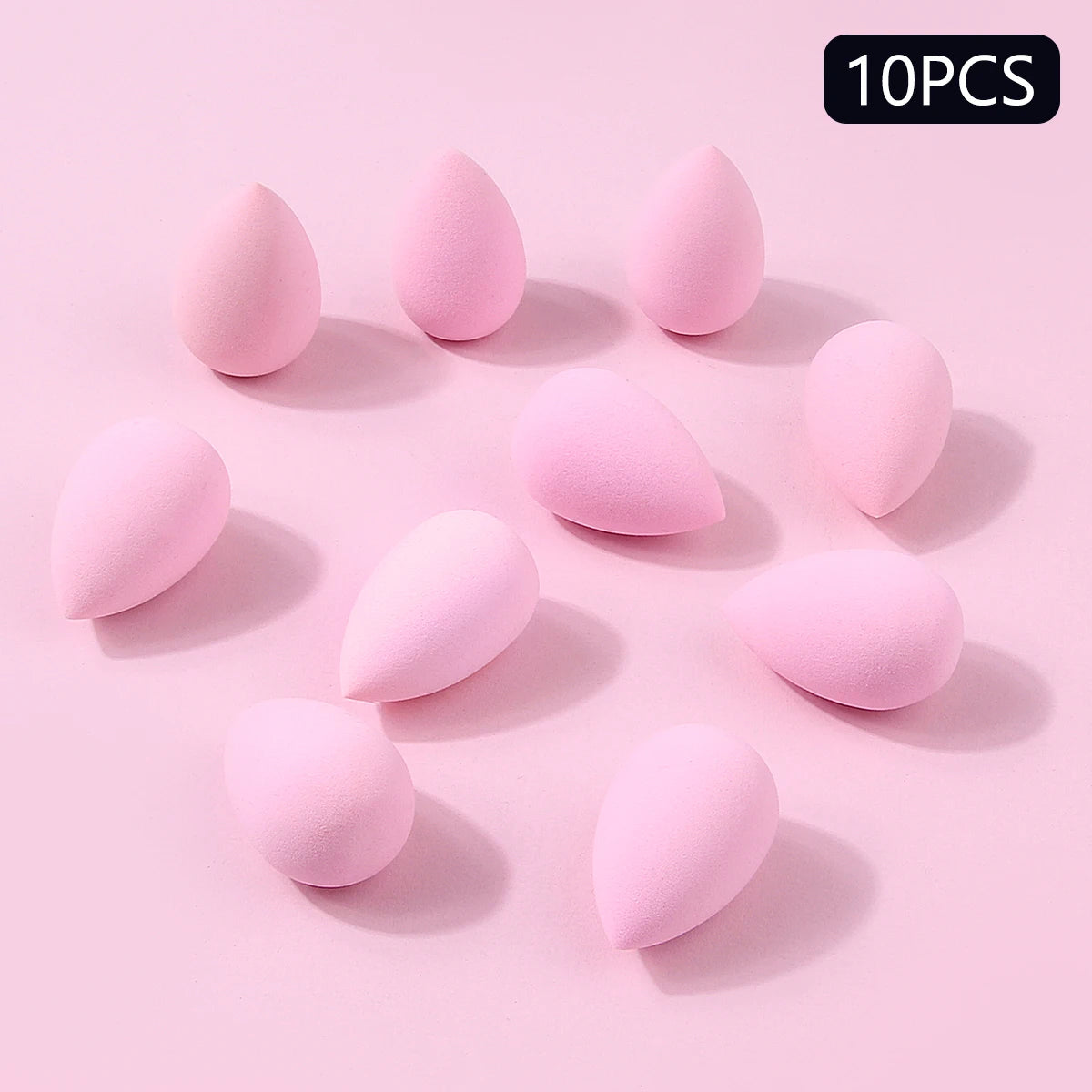 10-Pack Mini Pink Makeup Sponge Eggs | Water-Expanding Blender Makeup Sponge Set QXL