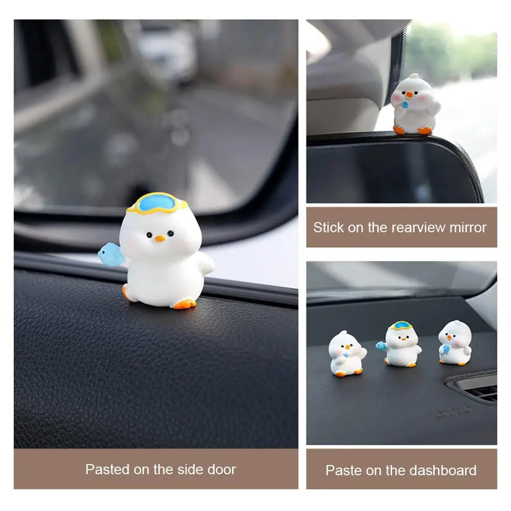 6-Pack Mini Duck Car Dashboard Ornaments | Resin Decor Set Car Dashboard Ornament QXL