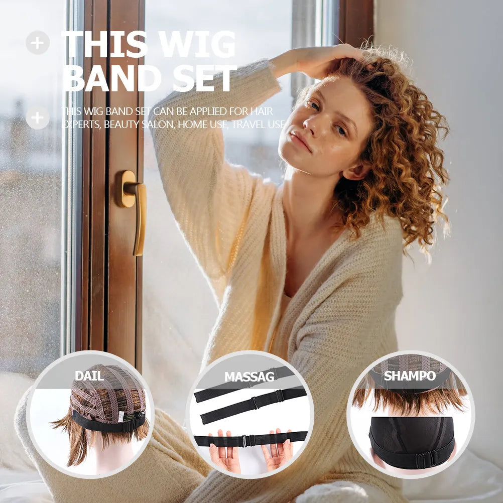 4-Pack Adjustable Elastic Wig Grip Bands – Breathable & Lightweight Wig Grip Band QXL Default Title