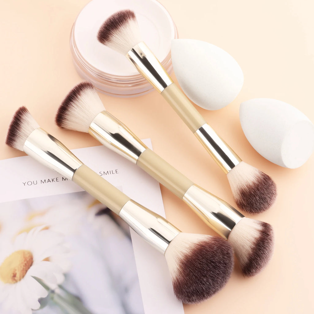 5-Pc Makeup Brush & Sponge Set – Foundation, Blush & Contour Makeup Brush Set QXL