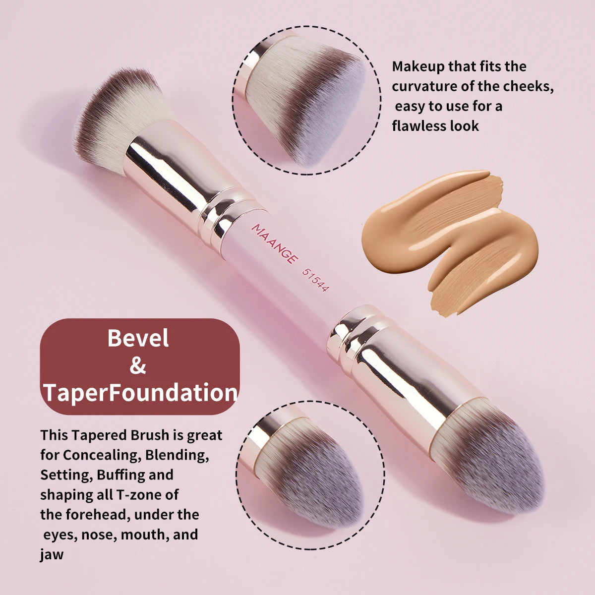 MAANGE 4-Pc Dual-Ended Makeup Brush Set | Travel Box Makeup Brush Set QXL