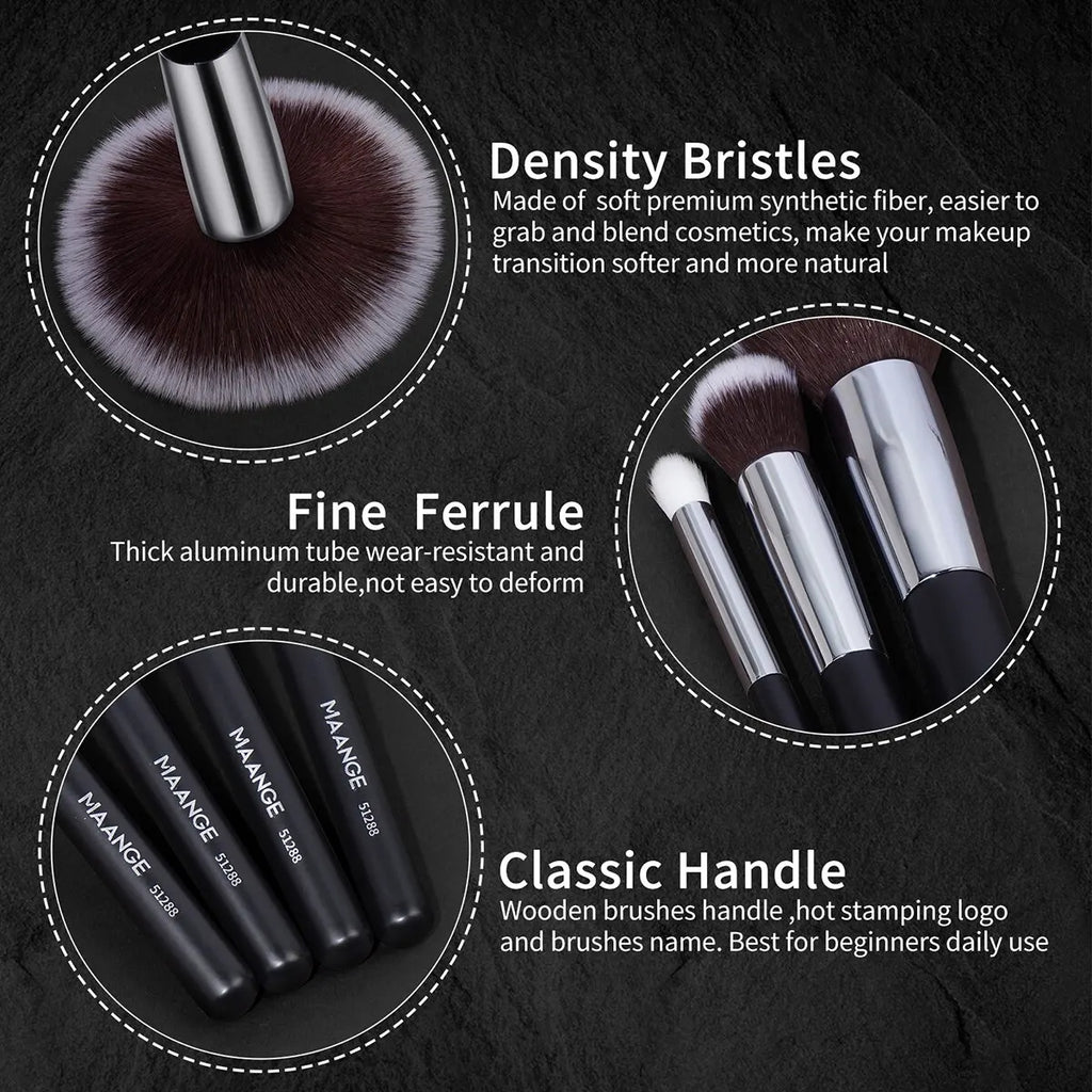 MAANGE 30-Pc Professional Makeup Brush Set – Soft Synthetic Makeup Brush Set QXL