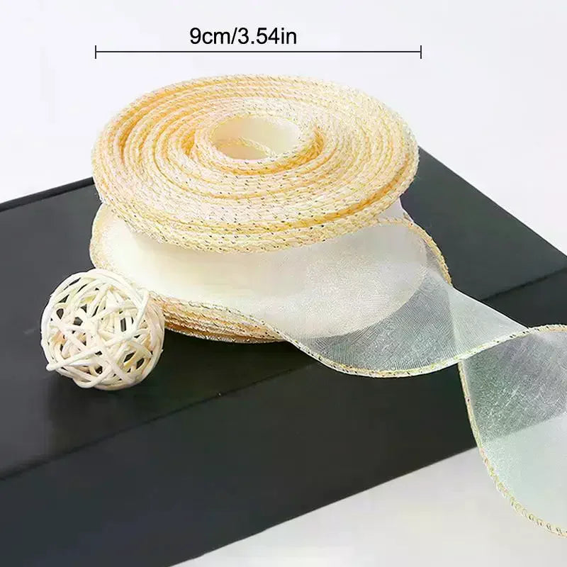 10-Yard Organza Wavy Edge Ribbon 4cm | Bouquet & Gift Wrap Organza Craft Ribbon QXL