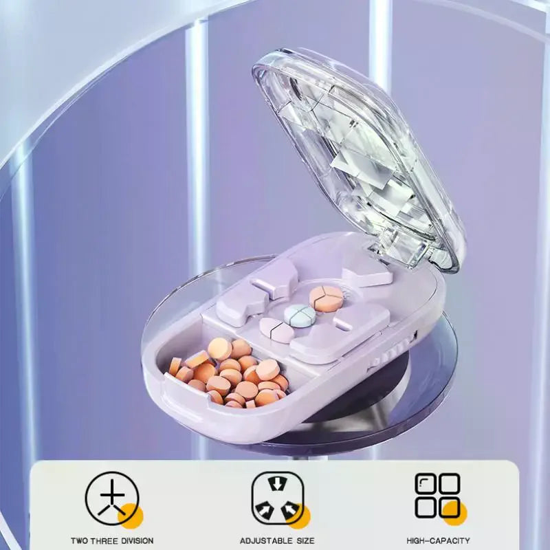 3-in-1 Pill Cutter & Organizer | Half, Third & Quarter Split Pill Cutter Organizer QXL