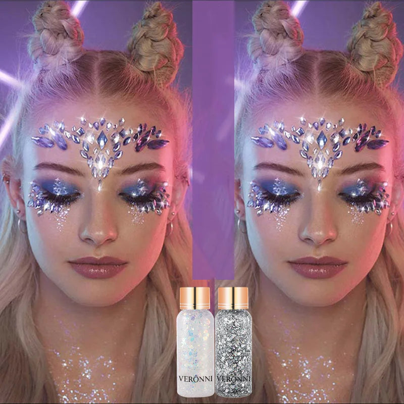 VERONNI Mermaid Sequin Body Glitter Gel | Festival & Party Body Glitter Gel QXL