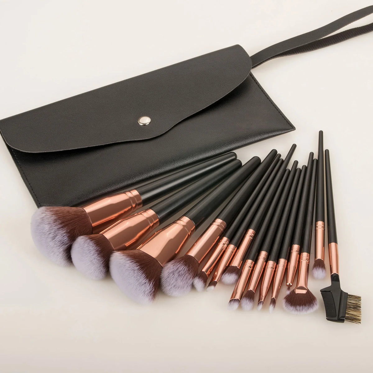 Ronshadow 15-Pc Makeup Brush Set with Storage Bag Makeup Brush Set QXL