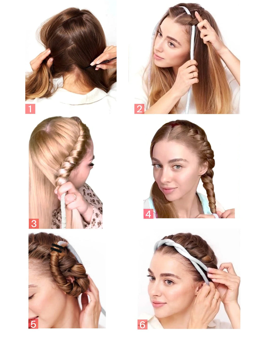 Heatless Curling Rod Headband | Silk Ribbon Overnight Curls Kit Heatless Hair Curler QXL