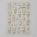 5D Baroque Nail Art Stickers | Crown Scepter Water Decals Nail Art Stickers QXL Gold