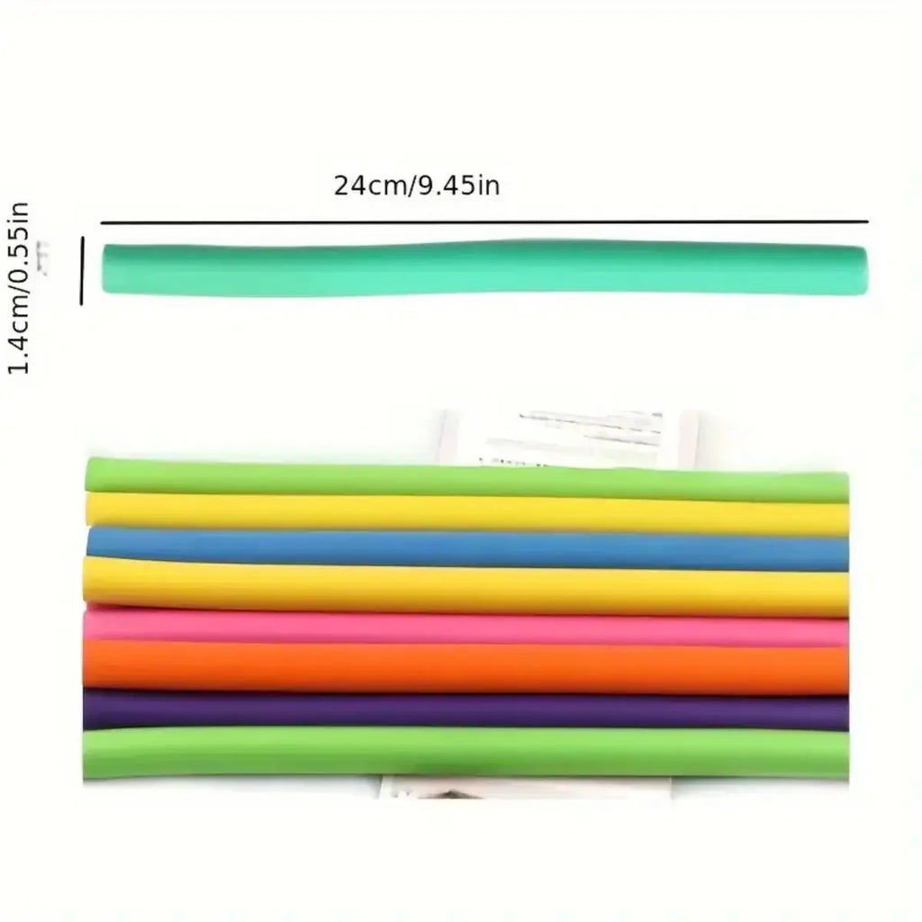 10-Pack Heatless Foam Hair Rollers | Bendy Twist Curling Rods Heatless Hair Rollers QXL