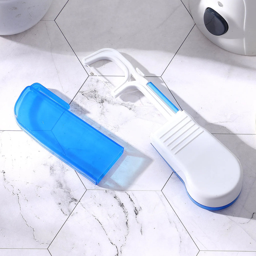 Ergonomic Dental Floss Holder with Cutter | 30m Floss Pick Dental Floss Holder QXL