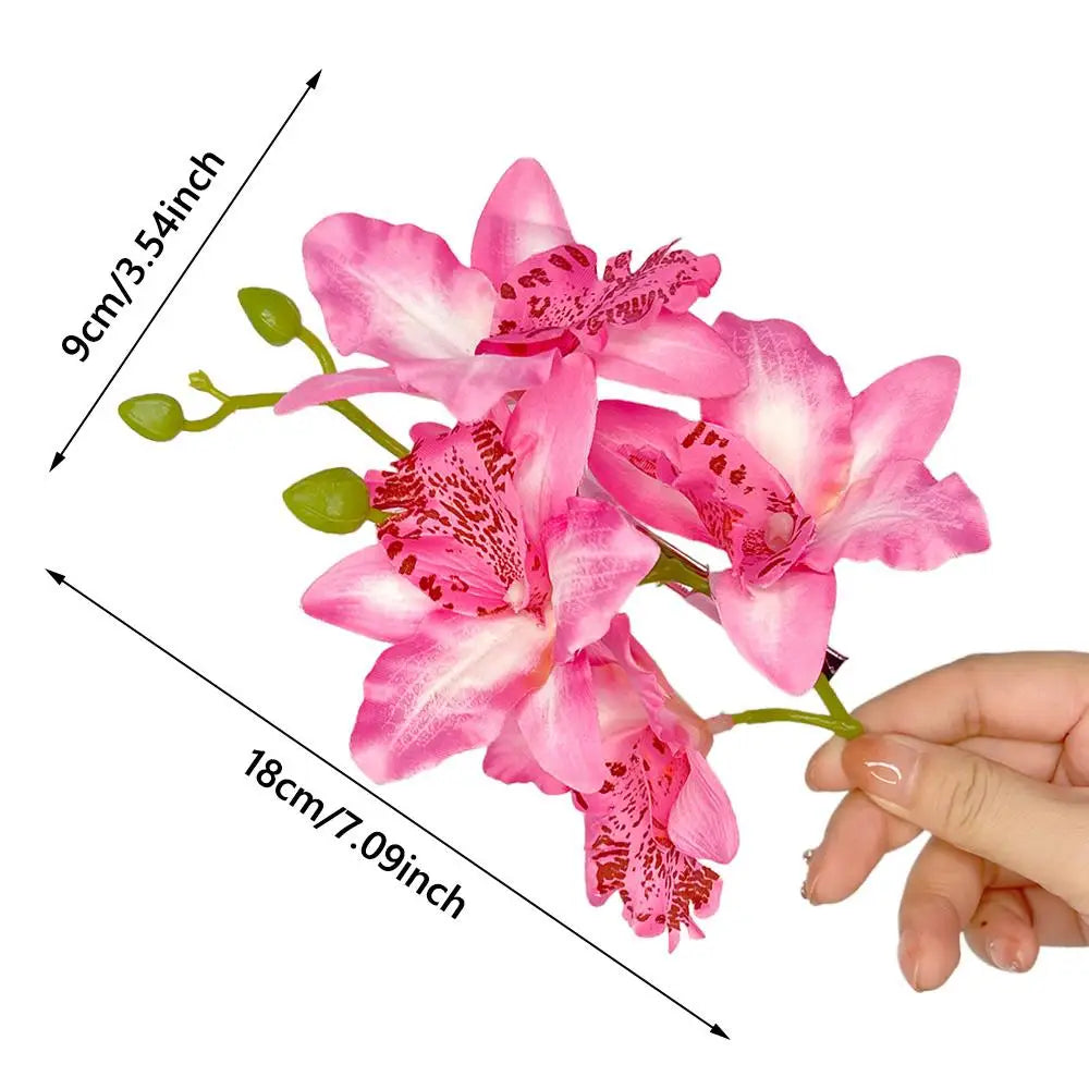 Orchid Flower Fairy Hairpin | Floral Barrette Women & Girls Floral Hair Barrette QXL