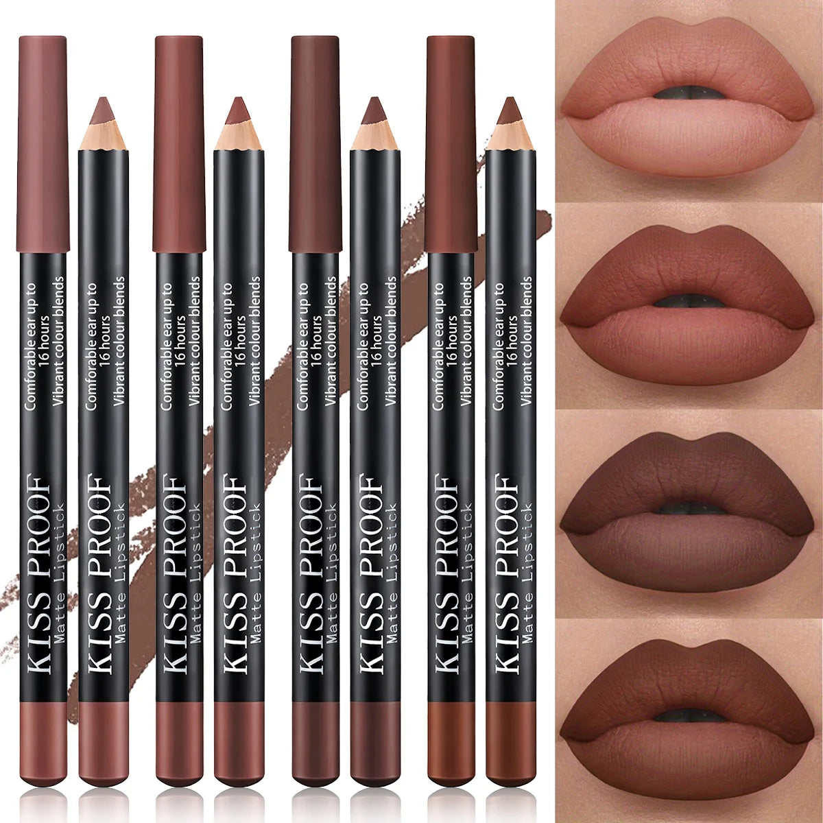 4-Piece Velvet Matte Lipstick Set | Nude Brown Long-Lasting Matte Lipstick Set QXL