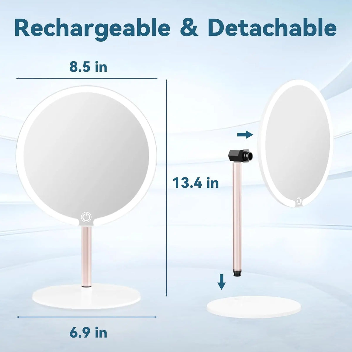 LED Vanity Makeup Mirror | Touch Control 3-Speed Brightness Lighted Makeup Mirror QXL