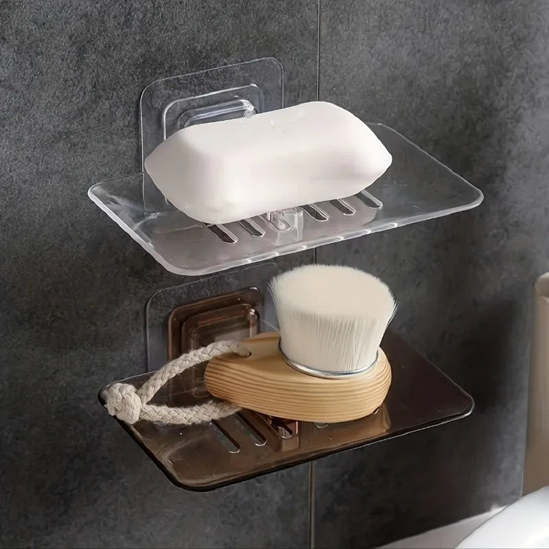 Wall-Mounted Transparent Soap Tray | Easy Install Holder Soap Tray Holder QXL